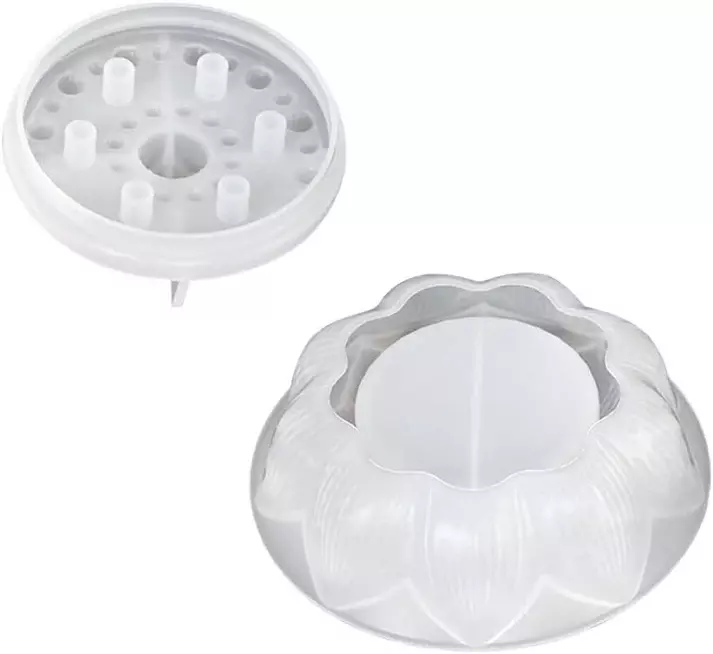 Silicon Mold Candle Concrete Holder Lotus Shape Jar