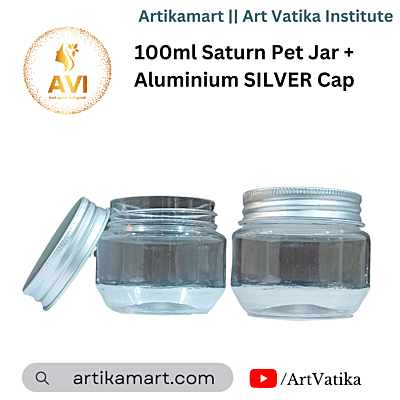 100ml Saturn Pet Jar + Aluminium SILVER Cap