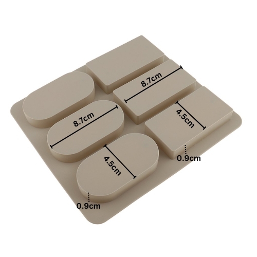 Silicon Mold Hanging 6 Cavity - Rectangle + Oval