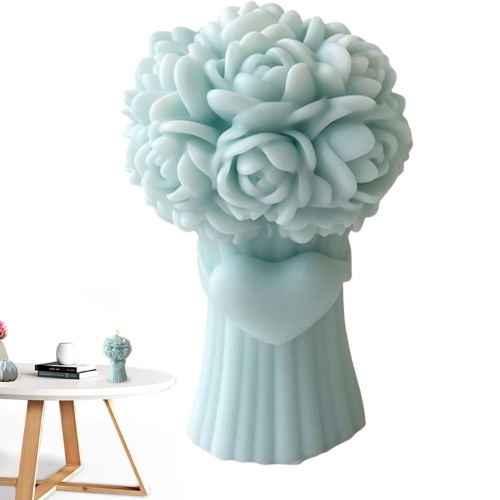 Silicon Mold Candle Rose Bouquet Heart