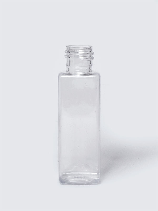 50ml SQUARE PET Bottle CLEAR - 20mm Neck