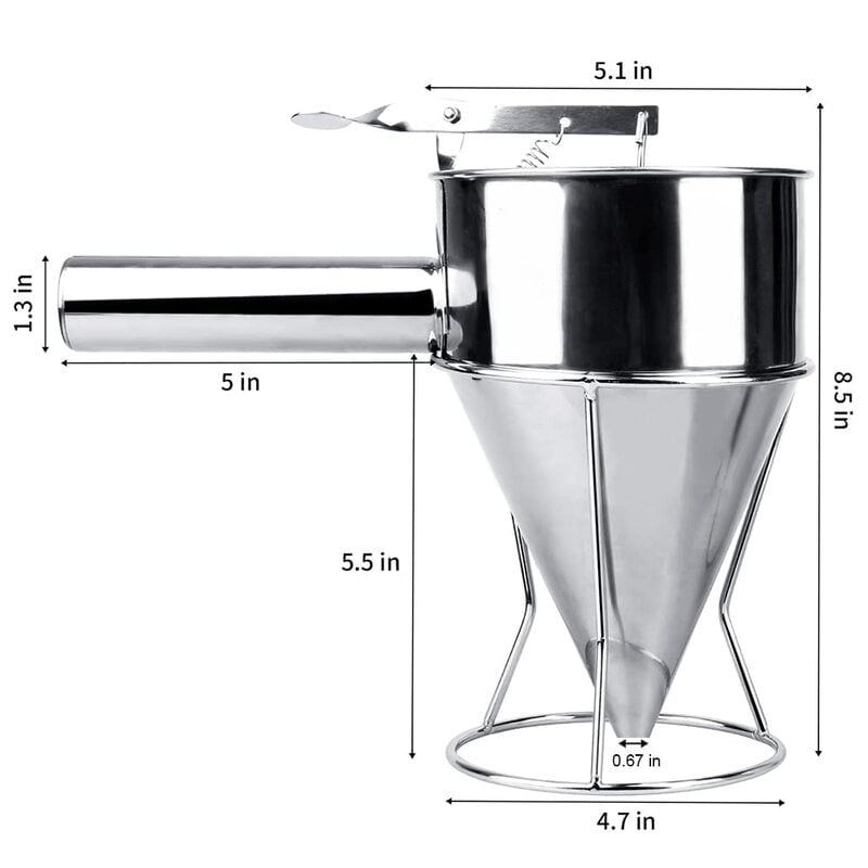 Stainless Steel Conical Funnel Strainer with SS Stand for Liquid Dispensing