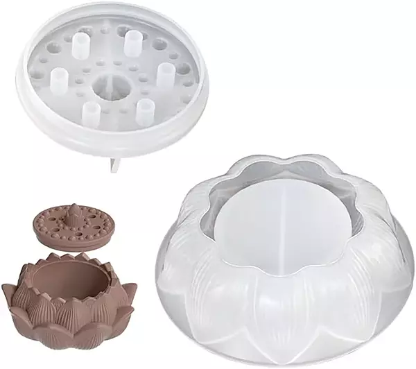 Silicon Mold Candle Concrete Holder Lotus Shape Jar