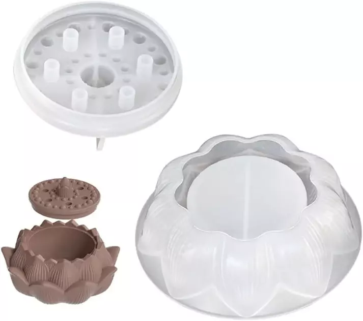 Silicon Mold Candle Concrete Holder Lotus Shape Jar