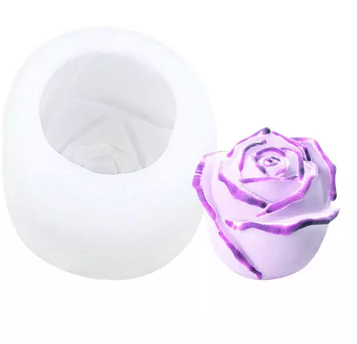Silicon Mold Candle Set of 3 Roses Flower