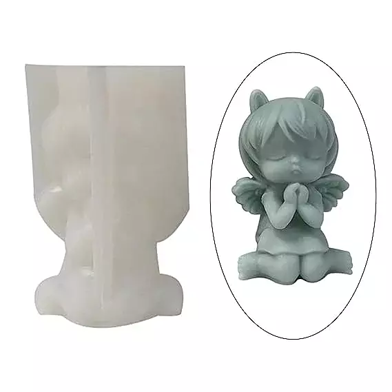 Silicon Mold Cute Brown Angel Girl