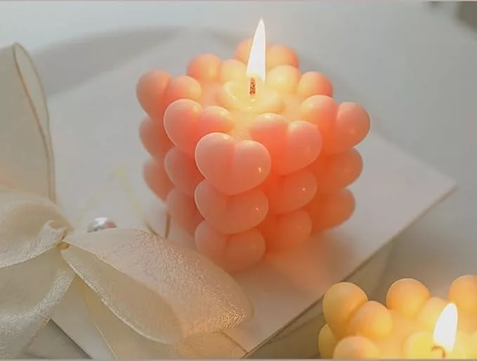 Silicon Mold Candle Cubic Love Heart - Medium