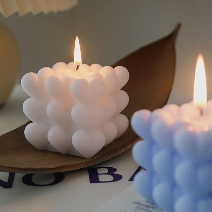 Silicon Mold Candle Cubic Love Heart - Medium