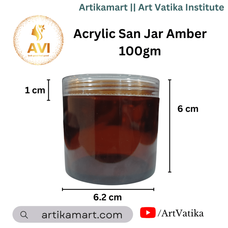 Acrylic San Jar AMBER + White Inner + TRANSPARENT Cap - 100g
