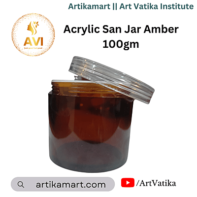 Acrylic San Jar AMBER + White Inner + TRANSPARENT Cap - 100g