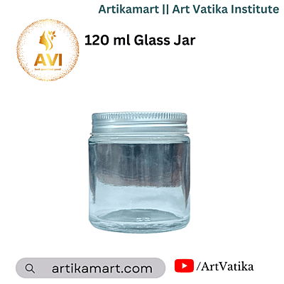 120 ml Glass Jar + SILVER Aluminium Cap