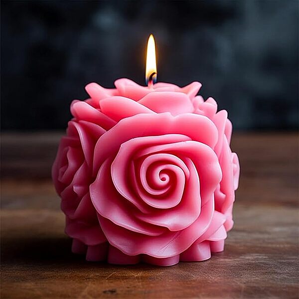 Silicon Mold Candle 3D Blooming  Rose