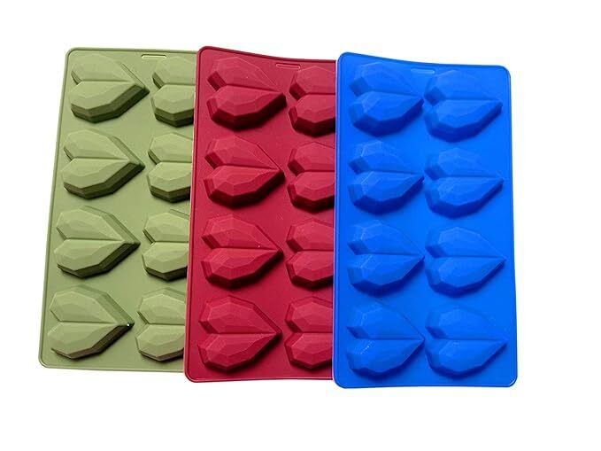 Silicon Mold Diamond Cut Heart - Pinnata - 8 Cavity