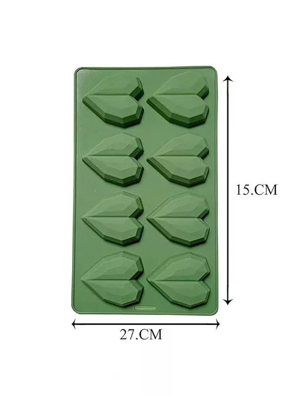 Silicon Mold Diamond Cut Heart - Pinnata - 8 Cavity