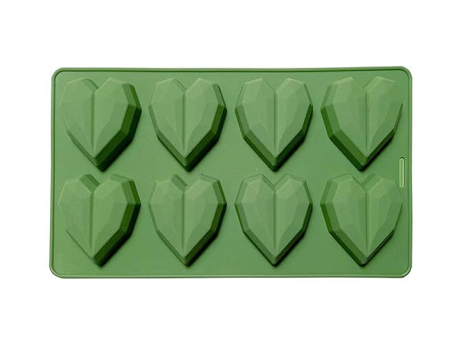 Silicon Mold Diamond Cut Heart - Pinnata - 8 Cavity