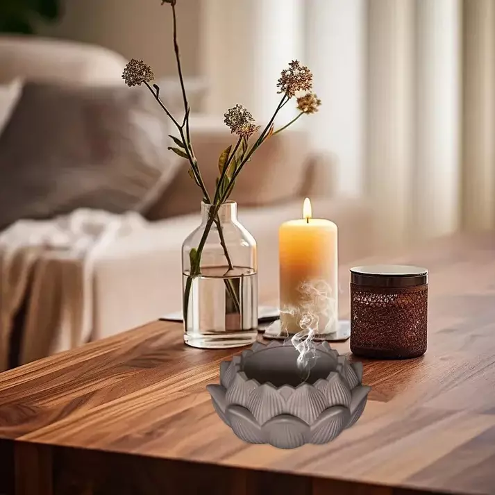Silicon Mold Candle Concrete Holder Lotus Shape Jar