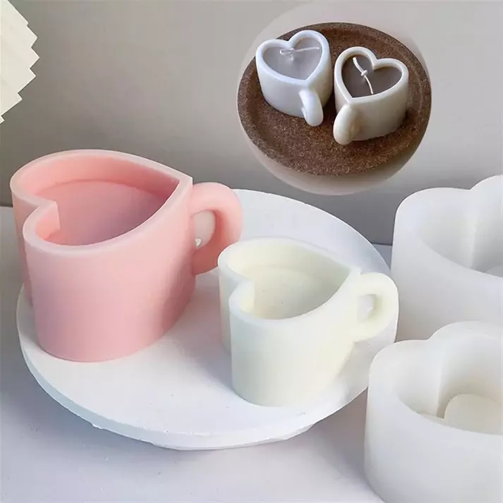 Silicon Mold Candle Love Heart Shape Mug