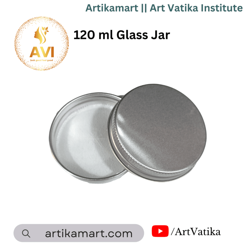 120 ml Glass Jar + SILVER Aluminium Cap