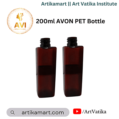 200ml SQUARE PET Bottle AMBER - 24mm Neck