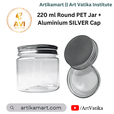 220 ml Round PET Jar + Aluminium SILVER Cap