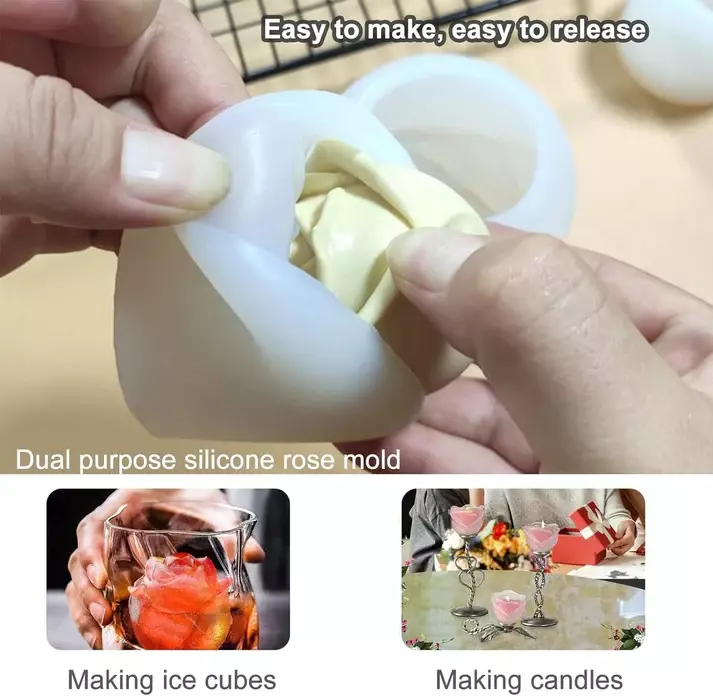 Silicon Mold Candle Rose Bud - Small - S