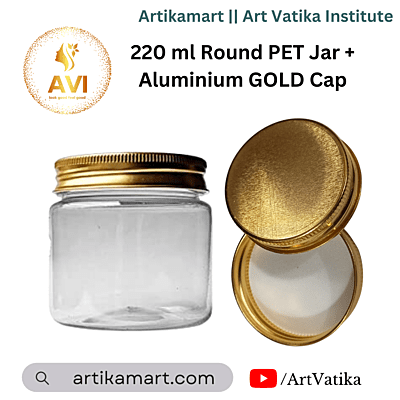 220 ml Round PET Jar + Aluminium GOLD Cap