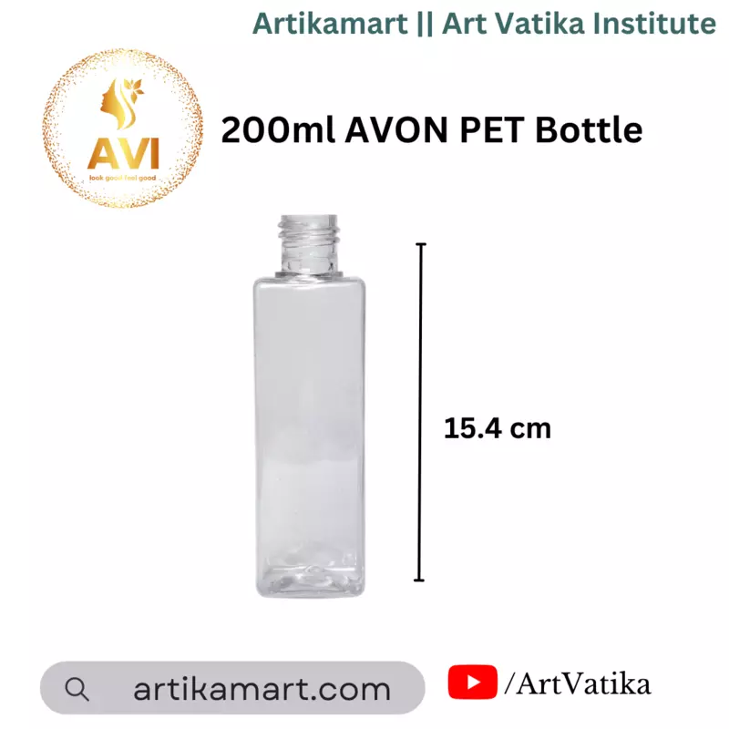 200ml SQUARE PET Bottle CLEAR - 24mm Neck
