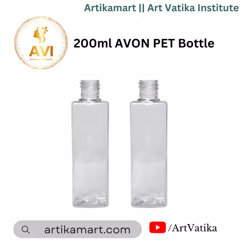 200ml SQUARE PET Bottle CLEAR - 24mm Neck