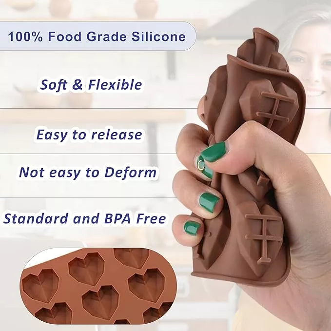 Silicon Mold Chocolate Silicon Mold 3D Heart small 15 cavity Pinata