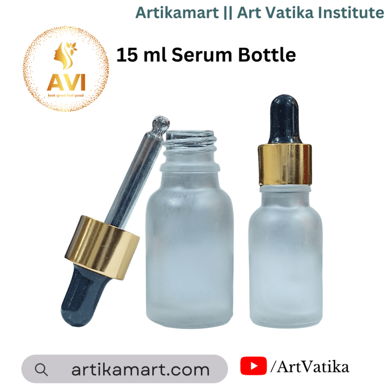 15 ml Serum Bottle FROSTED CLEAR 18mm NECK