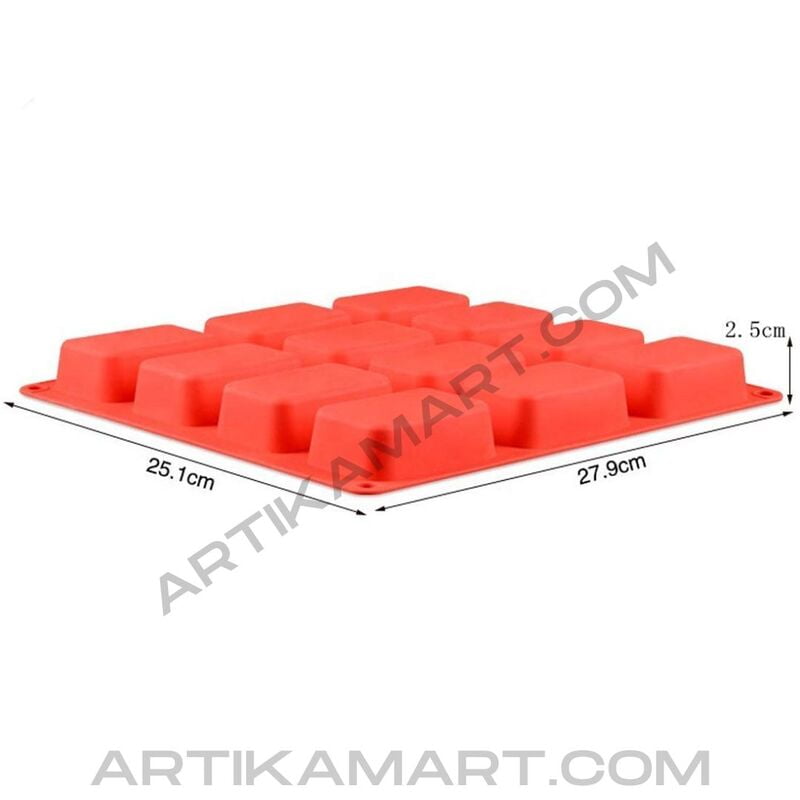 Silicon Mold Rectangle No 9- 12 Cavity 75g
