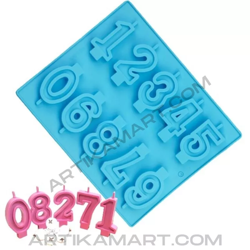 Silicon Mold Candle Number 0 to 9 - 10 Cavity