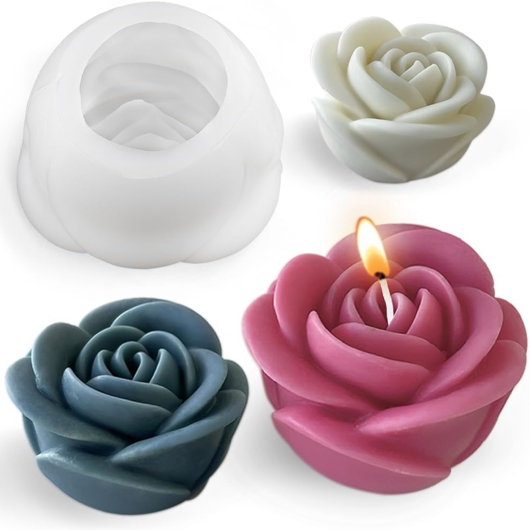 Silicon Mold Candle 3D Rose (Small)
