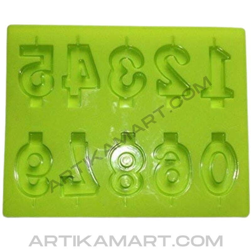 Silicon Mold Candle Number 0 to 9 - 10 Cavity