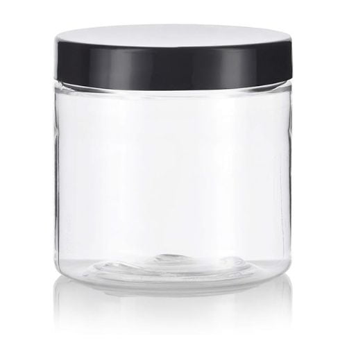 450ml Round PET Jar + 83mm BLACK Cap