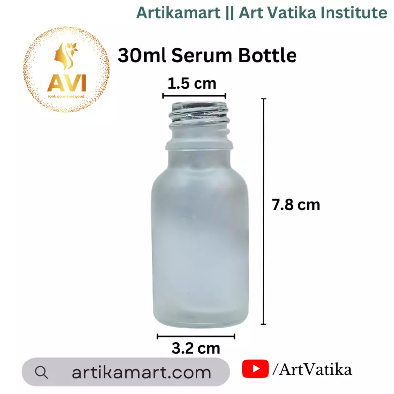 30 ml Serum Bottle Clear Frosted 18mm NECK