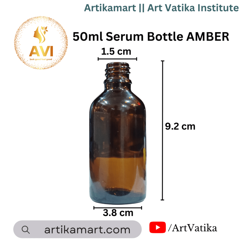 50 ml Serum Bottle AMBER Brown 18mm NECK