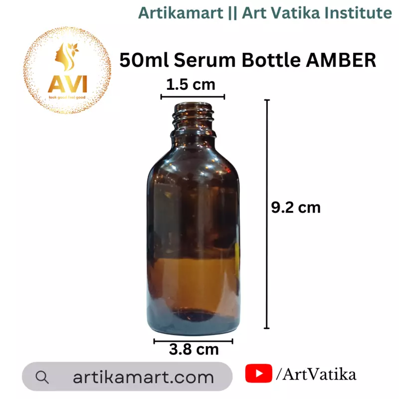 50 ml Serum Bottle AMBER Brown 18mm NECK