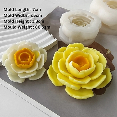 Silicon Mold Candle Japanese Camellia Medium