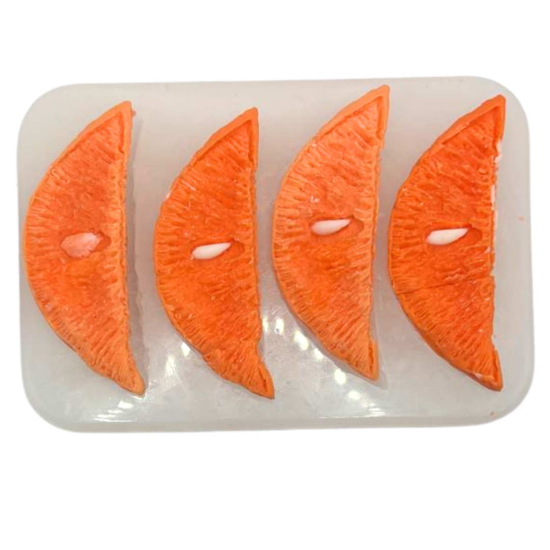 Silicon Mold Candle Orange Slice 4 Cavity