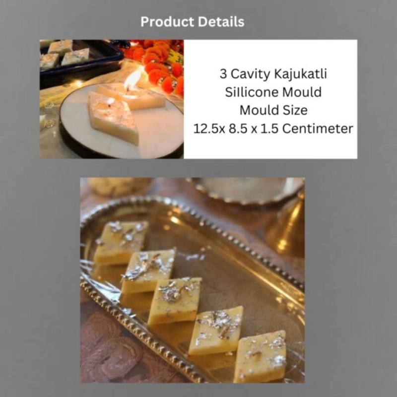 Silicon Mold Candle Kaju Katli - 3 Cavity