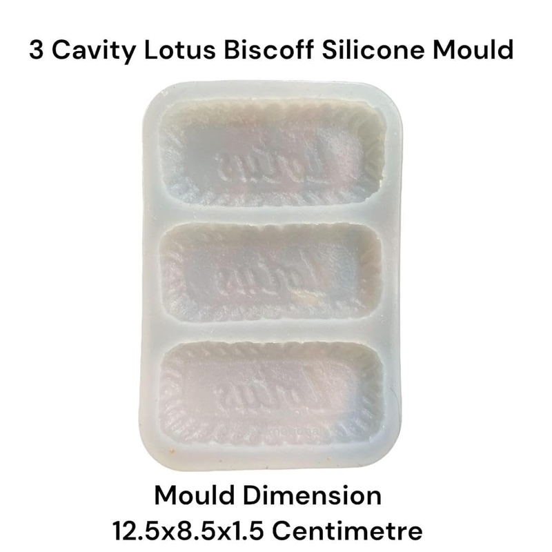 Silicon Mold Candle Lotus Biscoff Biscuit - 3 Cavity