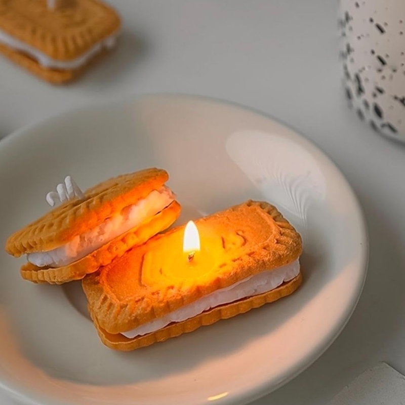 Silicon Mold Candle Lotus Biscoff Biscuit - 3 Cavity