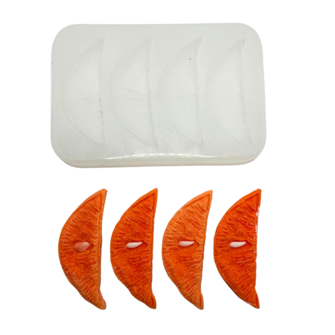 Silicon Mold Candle Orange Slice 4 Cavity Silicon Mold Candle Orange Slice 4 Cavity