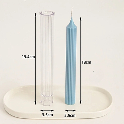 Polycarbonate Candle Long Pole Stripe Mold - 1*7 inch