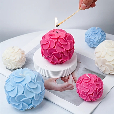 Silicon Mold Candle 3D Flower Ball
