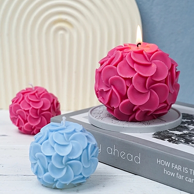 Silicon Mold Candle 3D Flower Ball
