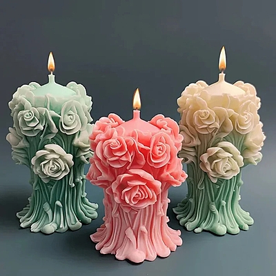 Silicon Mold Candle Bouquet 3D Flower