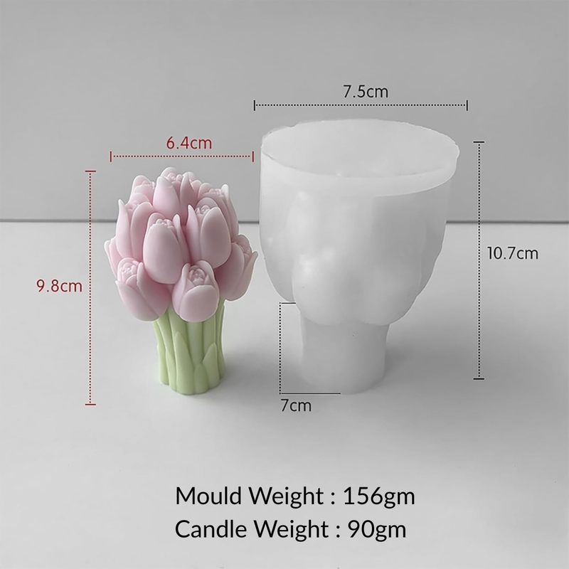 Silicon Mold Candle Bouquet Tulip Flower