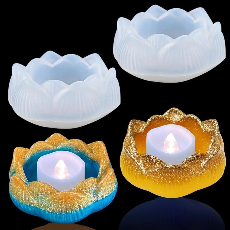 Silicon Resin Mold Lotus Tea Light Candle Holder